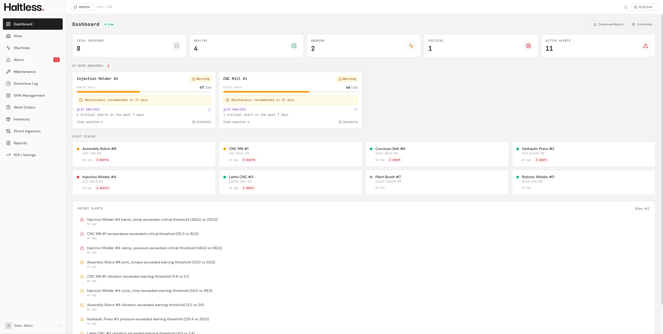 Haltless Dashboard